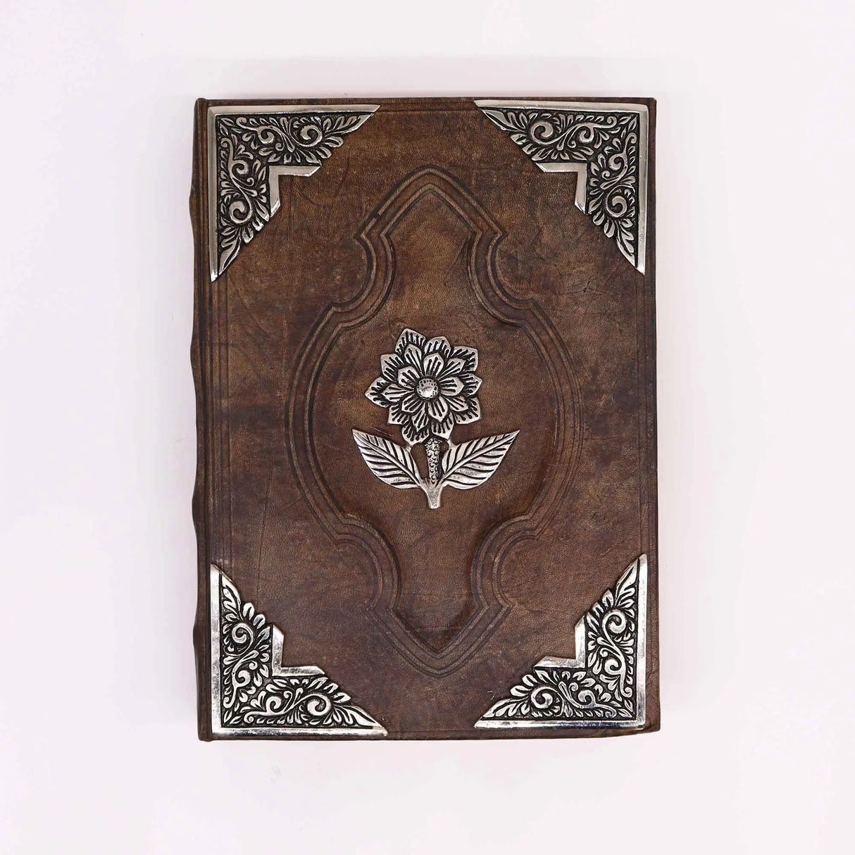 Heafty Red Tan Book - Zinc Rose Decor - 200 Deckle Edges Pages - 26x18cm