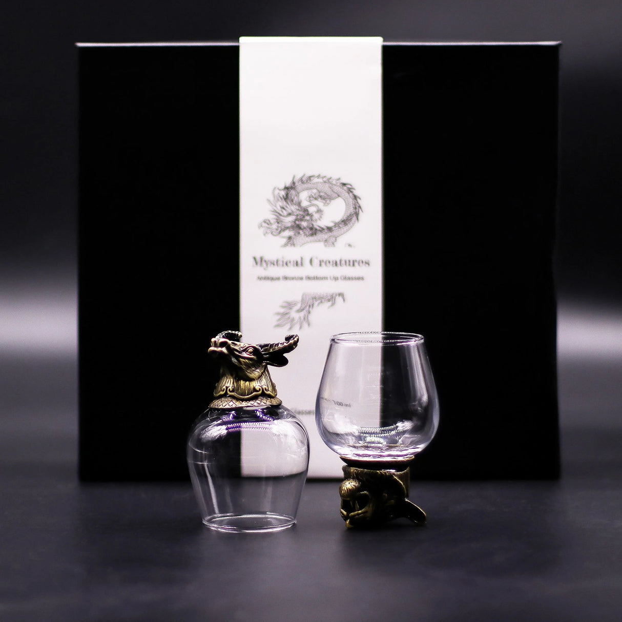 Gift Set of 6 Glasses (100ml) - Mystical Creatures - Antique Bronze