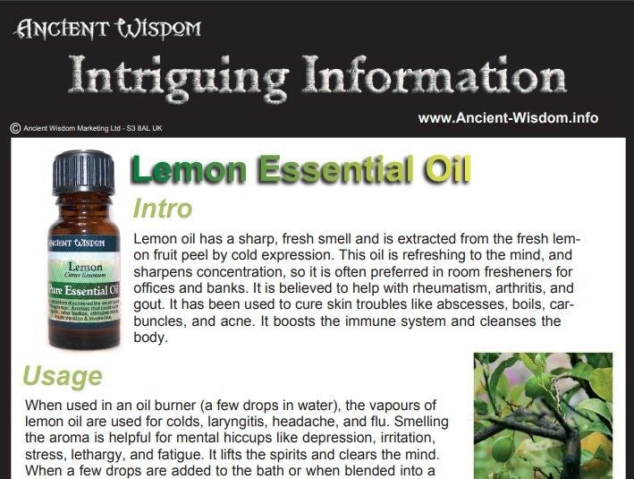 Lemon Essential Oil Info