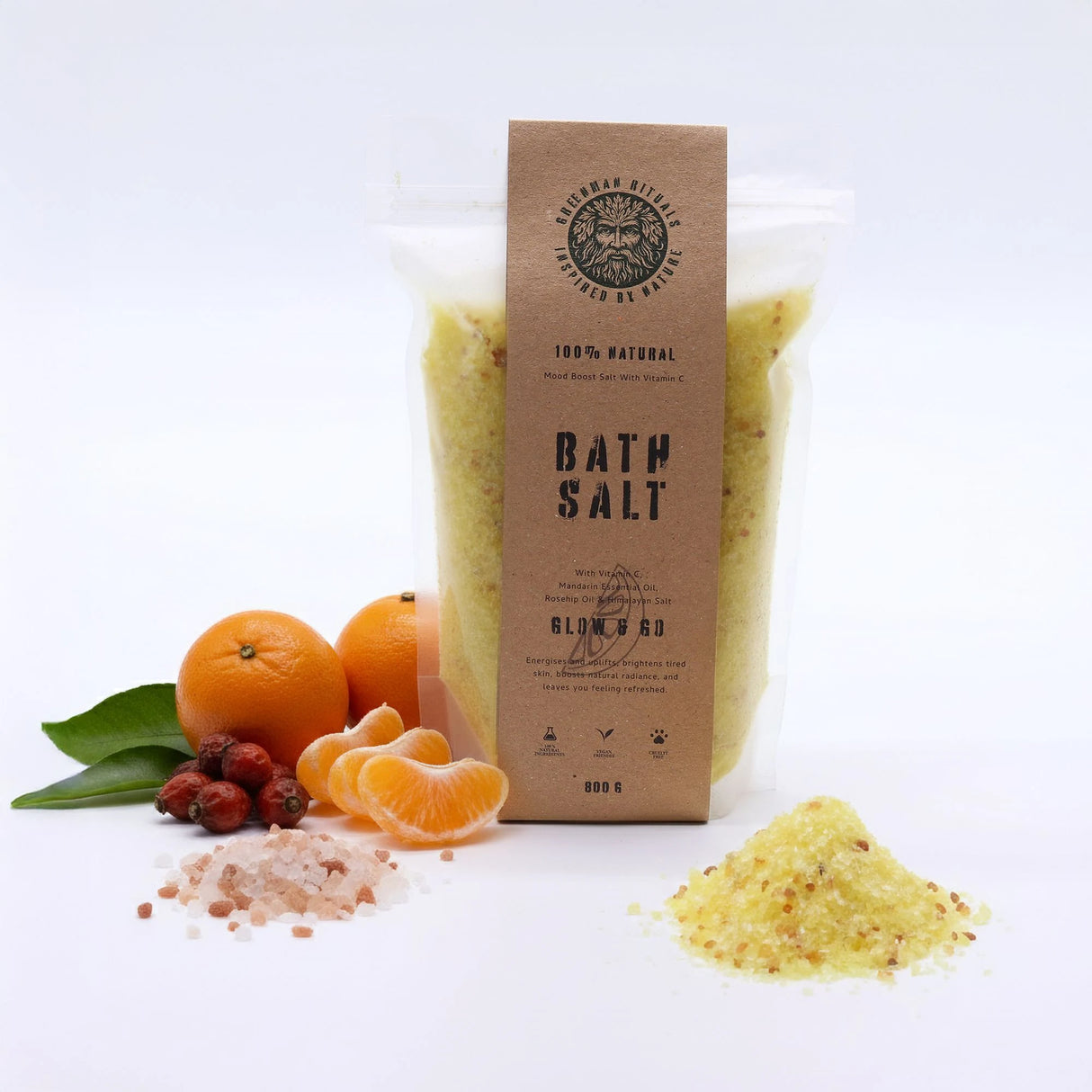 Greenman Rituals Vitamin C & Mandarin Epsom Bath Salt  Glow & Go