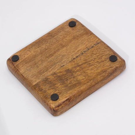 Big Square Trinket Tray 15x15x2.5cm - Mushroom Design Maroon