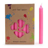 Solid Colour Dinner Candle Set - Pack of 21 - Rustic Deep Pink