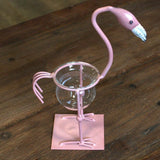 Hydroponic Home Dcor - Pink Metal Flamingo Des 2
