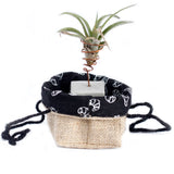 Natural Jute Cotton Gift Bag - Black Lining - Small