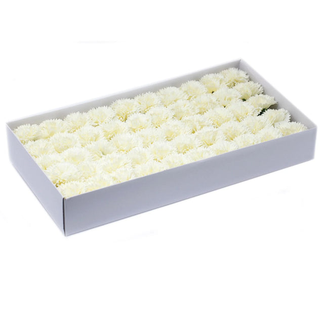 Craft Soap Flowers - Carnations - Cream