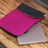 Laptop Padded Pouch - Shocking Pink - 14oz Stonewash