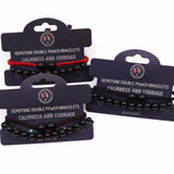 Gemstone Double Power Bracelets- Black Agate