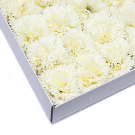 Craft Soap Flowers - Carnations - Cream