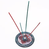 Soapstone Disc Incense Holder - Four Petal (cone & incense holder)