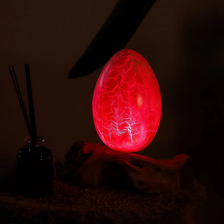 DriftGlow Lamp Crackle Fire Egg Shade - Orange