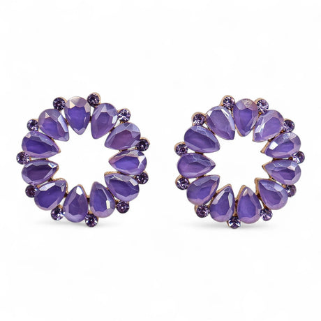 Lavender - Vintage Glass - Loop - Earrings