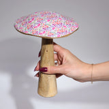 Large Wooden Mushroom - Mediterranean Tile Pattern