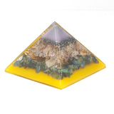 Lrg Organite Pyramid 70mm - Tree(gold base)