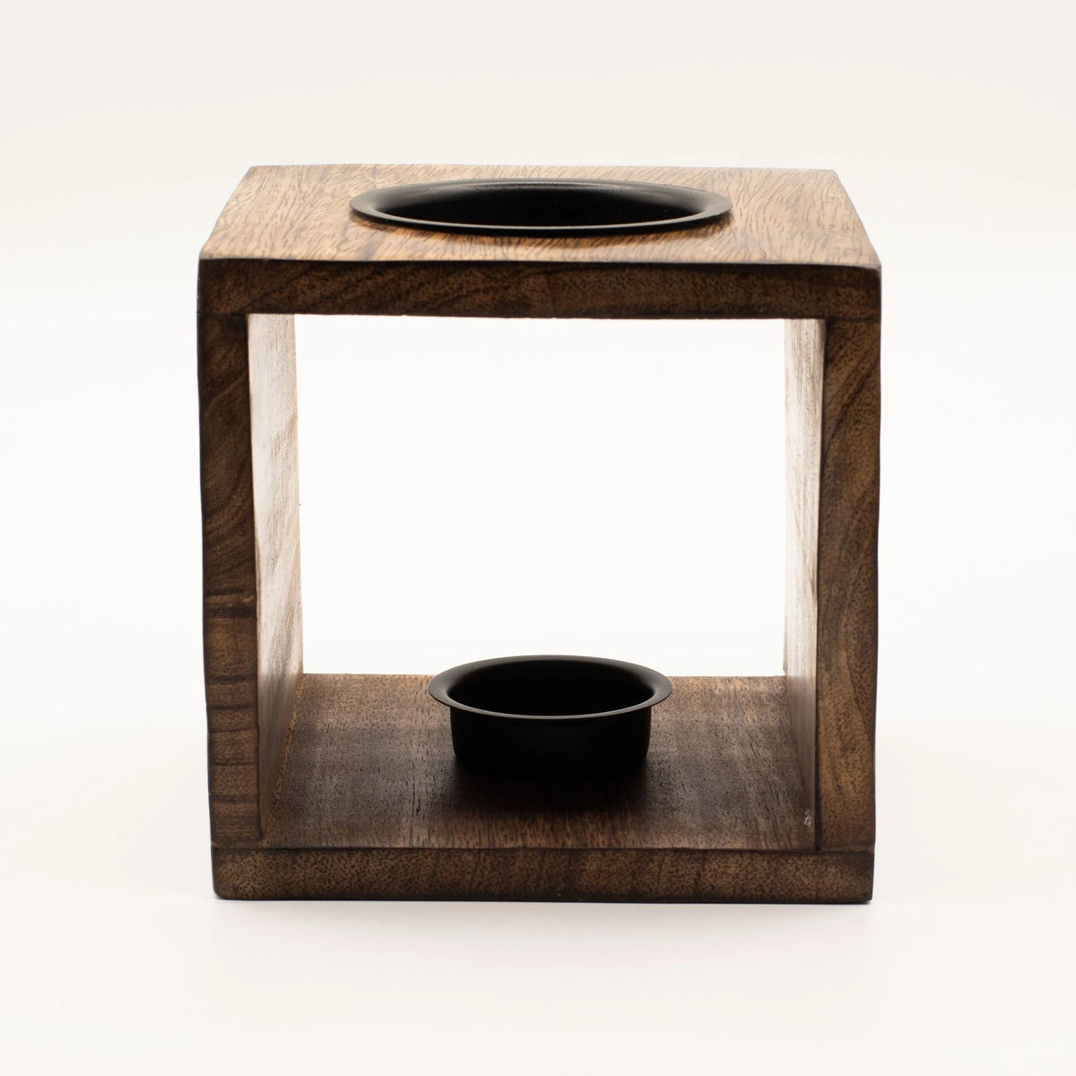 Large Square Mango Wood Oil Burner- Pentagon