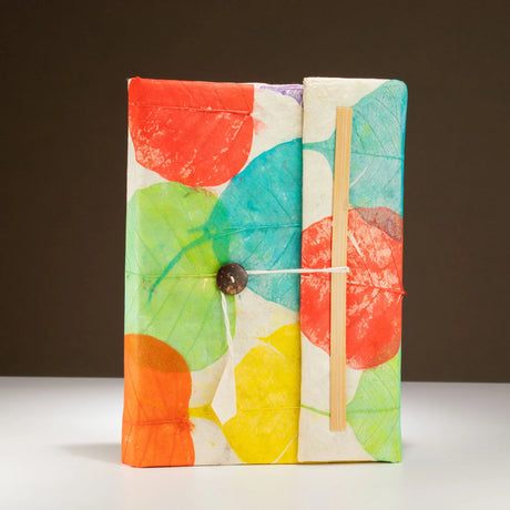Lokta Colorful Leafs Notebook  Large (21x15cm)  45 Leaves