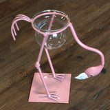 Hydroponic Home Dcor - Pink Metal Flamingo Des 3