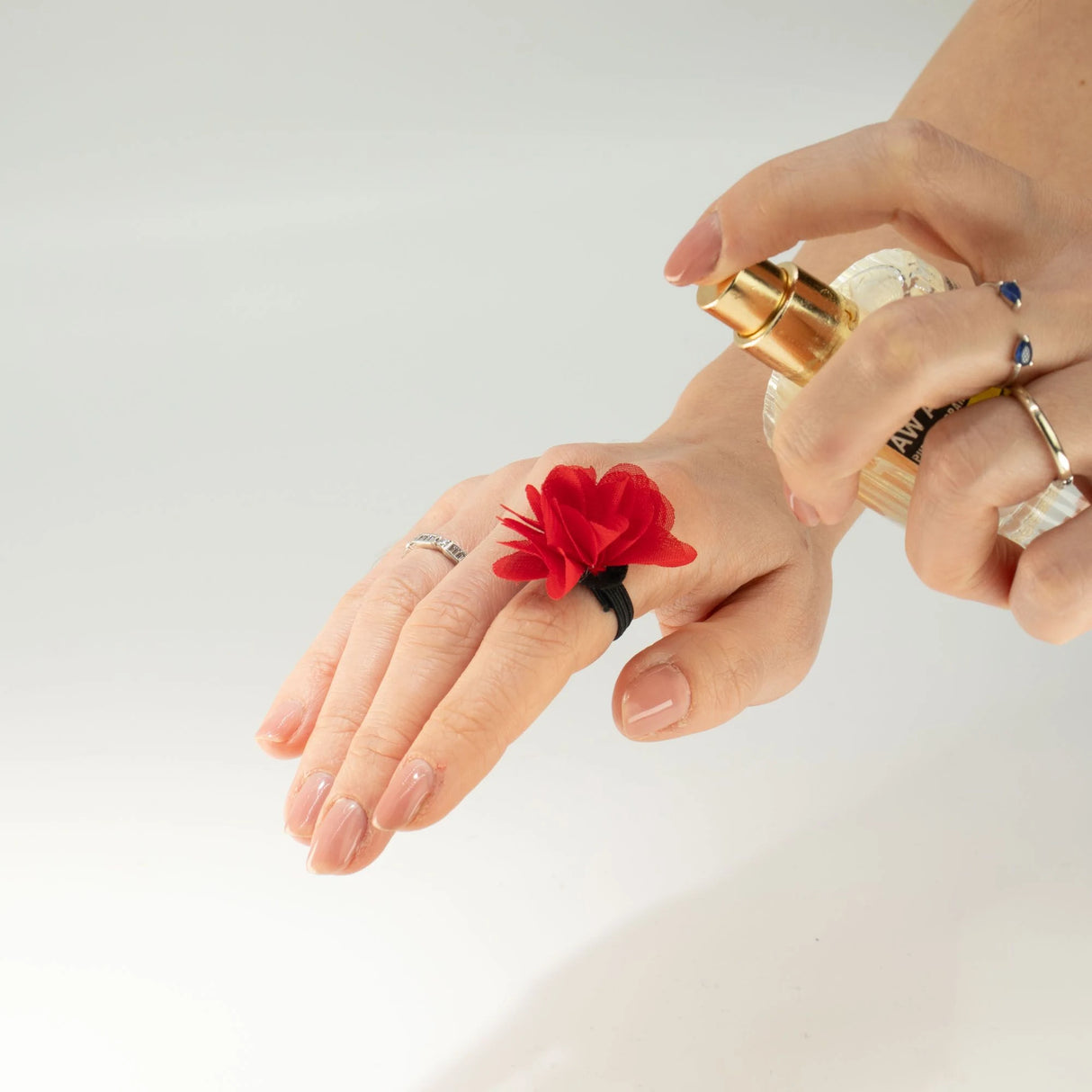 Fragrance Chiffon Diffuser Ring  Rose Red