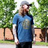 Nomad Sari Stonewashed Cotton T-Shirt  Hamsa  Blue  XL