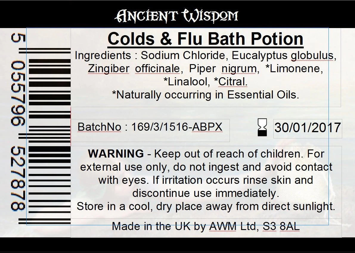 Bag Labels for Colds & Flu  (4 sheets of 18)