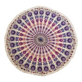 Small Mandala Roundie Cotton Art (130cm) - Peacock Purples