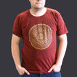 Nomad Sari Stonewashed Cotton T-Shirt  Mandala  Maroon  XL