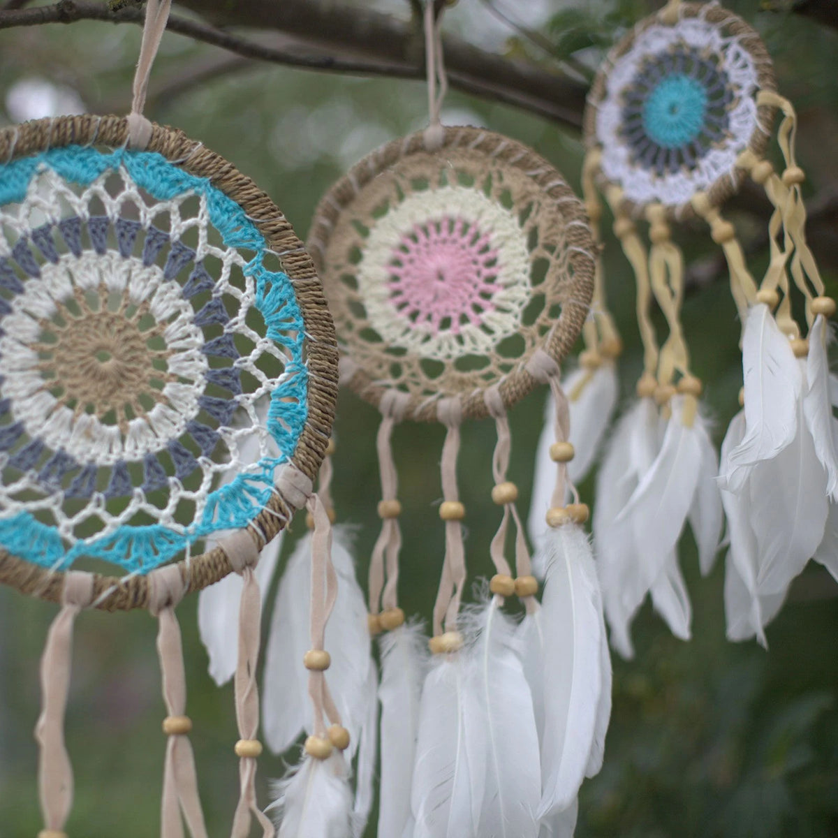 Pastel Pink Macram Dream Catcher 12cm (asst colours)