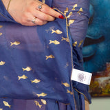 Nomad Sari Pareo  Sea Blue & Gold Fish Print
