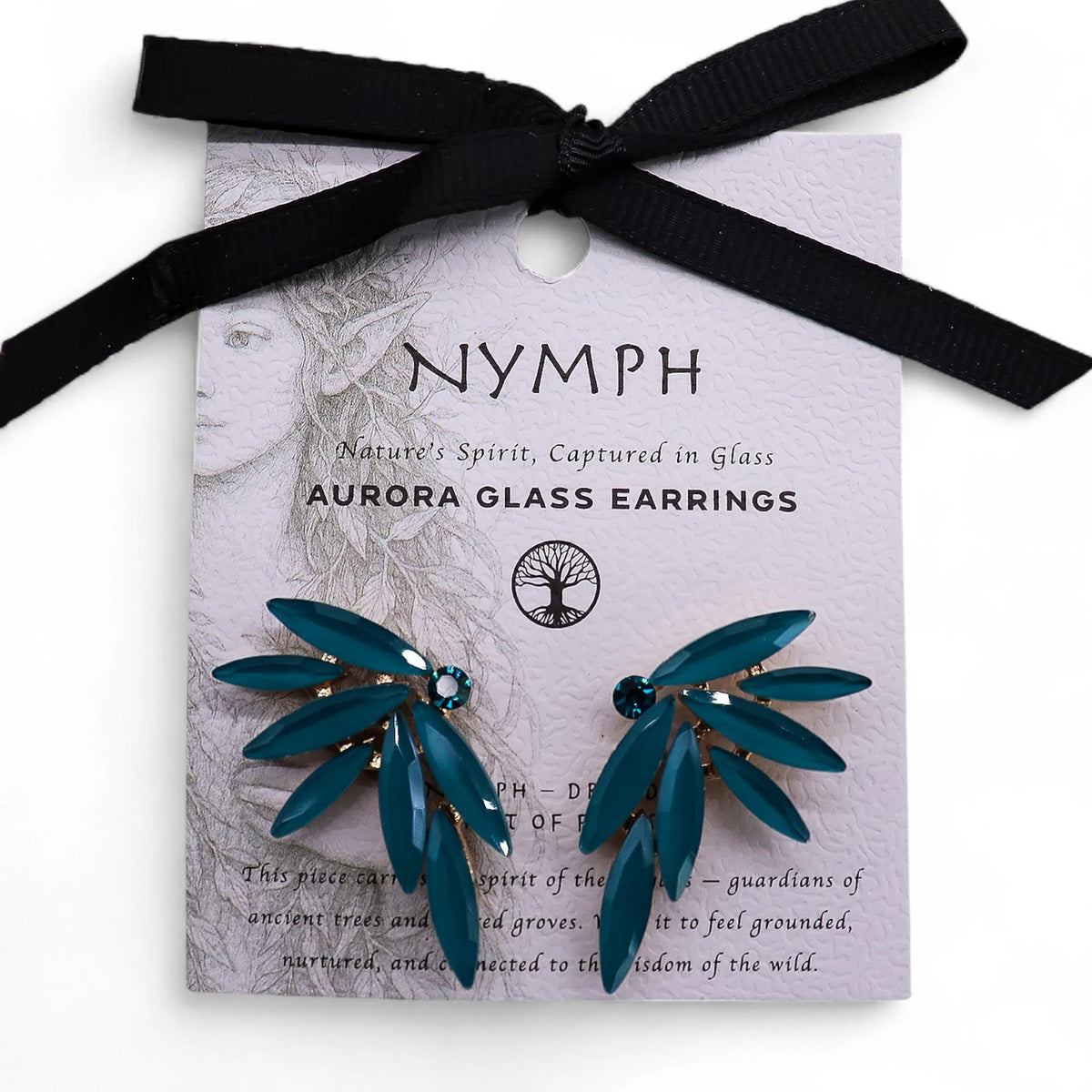Teal Green - Vintage Glass - Faries - Earrings