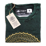 Nomad Sari Stonewashed Cotton T-Shirt  Mandala  Green  Small