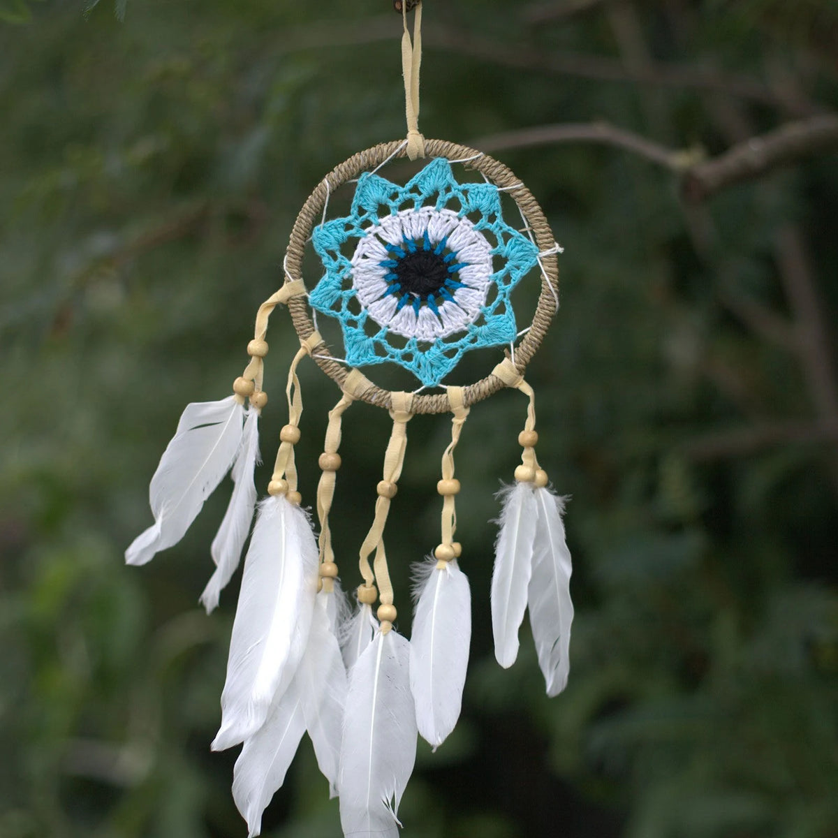 Pastel Blue Macram Dream Catcher 12cm (asst colours)