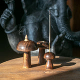Set of 3 Mini Incense Mushrooms (8cm 7cm 6.5cm)
