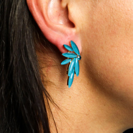 Teal Green - Vintage Glass - Faries - Earrings