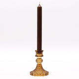 Vintage Dinner Candle Holder - Antique Amber