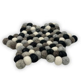 Felt Ball Star Centre Mat - Multi Grey Colour
