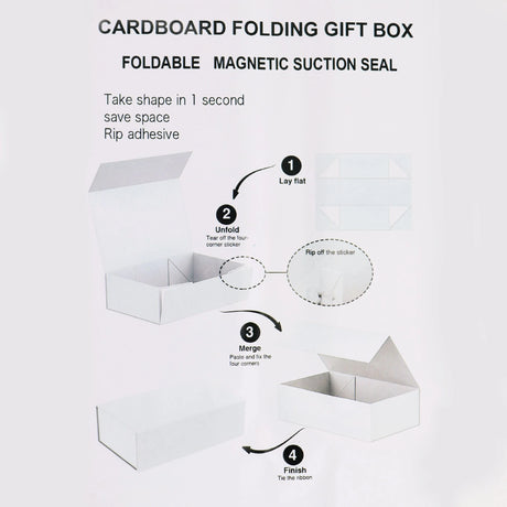Flat Pack Gift Box - Medium Square (20x18.2x8cm) - Black