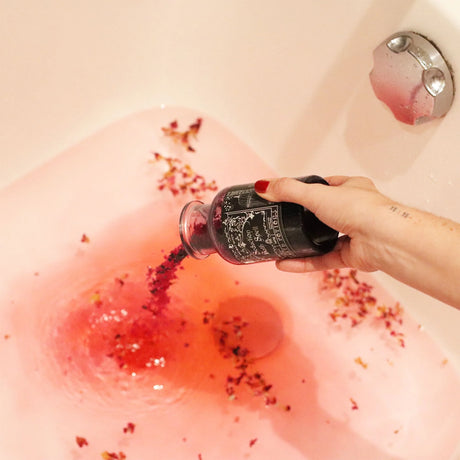 Ancient Witch Bath Spell Potion & Amethyst Crystal Amulet - Seduction