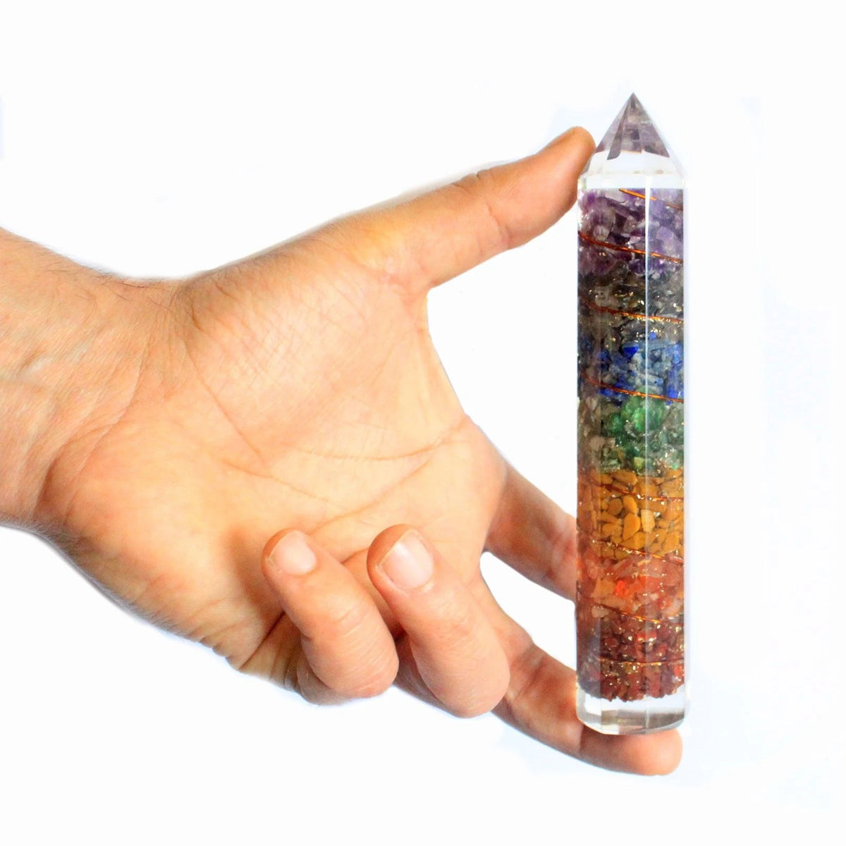 Orgonite Power Wand 15cm Copper & Gemchips