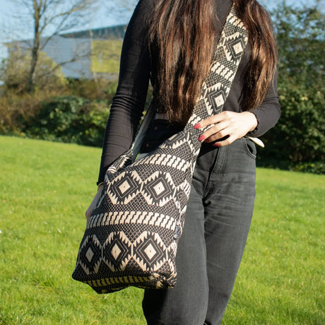 Nomad Sari Jacquard Natural Nomad Carryall Bags - Desert Loom