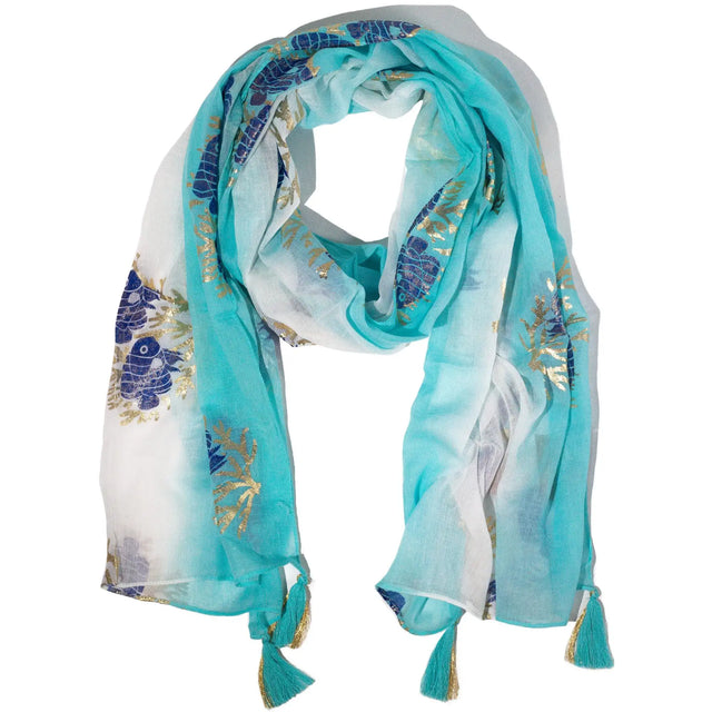 Nomad Sari Aqua Fish Scarf  Turquoise (180x50cm)