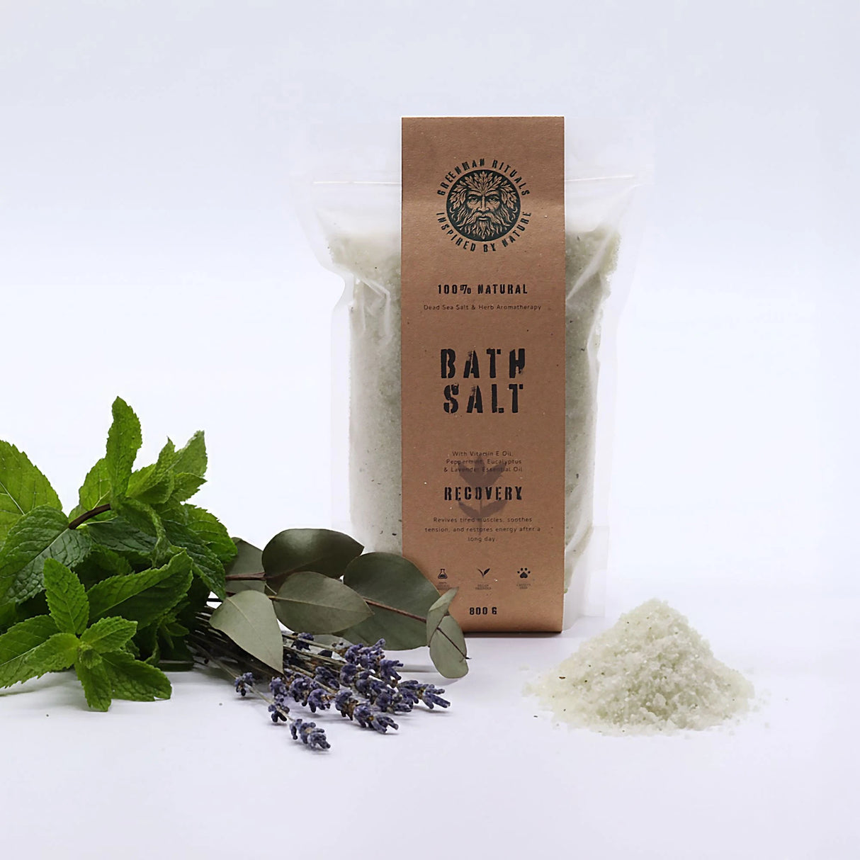 Greenman Rituals Menthol Aromatherapy Epsom Bath Salt  Recovery