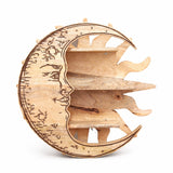 Sunrays & Moon 3 Tier Wall Shelf