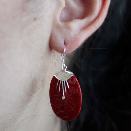 925 Silver Earrings - Oval Dcor