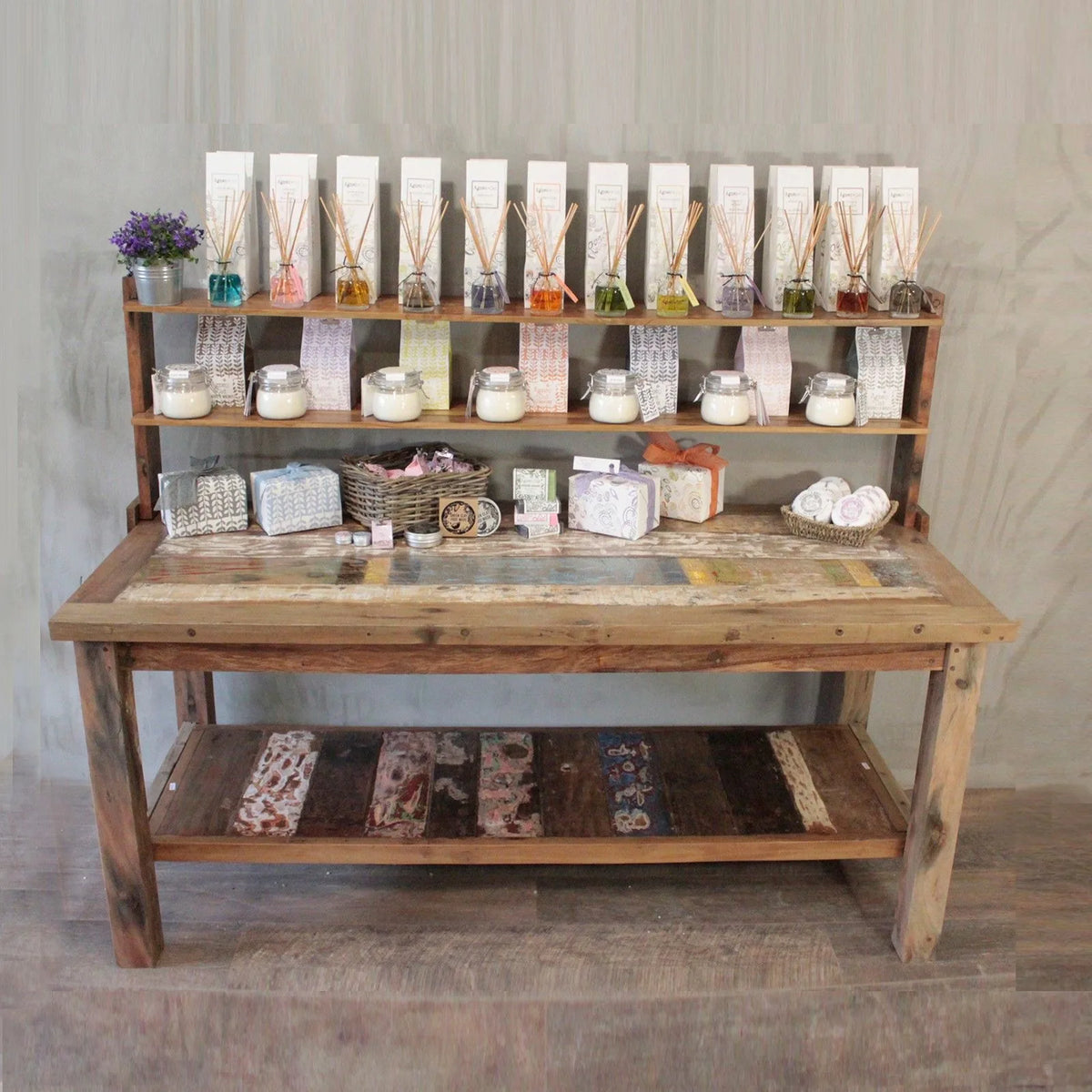 A&C 2.2m Standard Table with top shelf