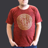 Nomad Sari Stonewashed Cotton T-Shirt  Chakra  Maroon  XL