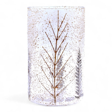 Natural Floral Glass - Tall Vase Candle Holder - Pino - (19x11cm)
