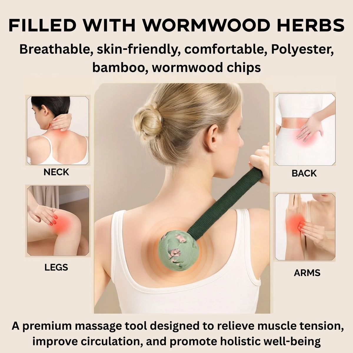 Wormwood Massage Hammer - Green