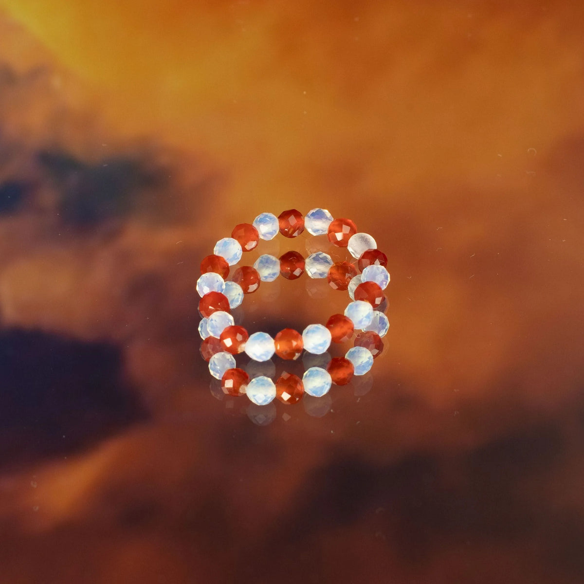 Nymph Spirit Gemstone Ring Set - Blood Moon