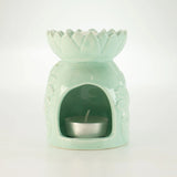 Ceramic Sunflower Oil Burner - Pastel Green