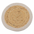 Natural Place Mat - Jute & Cotton 30cm - Ivory Border