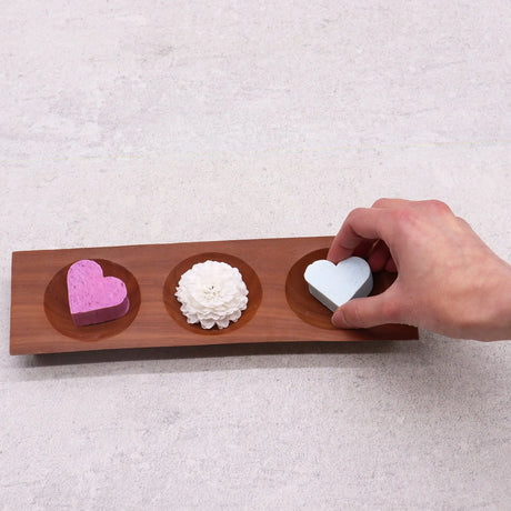 Three Bay Mahogany Soap Dish